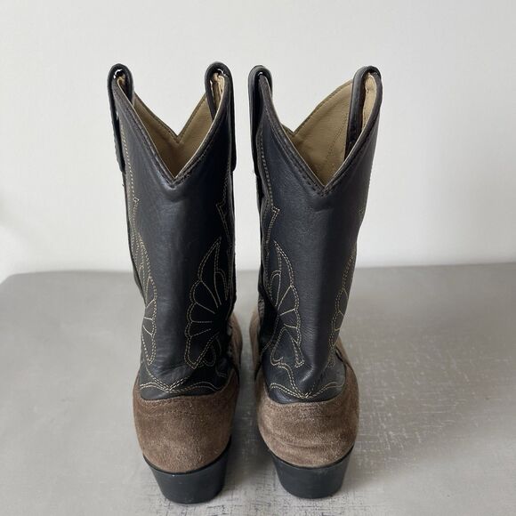 Masterson Boot Brown Black Leather Western Cowboy Boots Youth 4 D Style RB2003Y - Picture 7 of 15